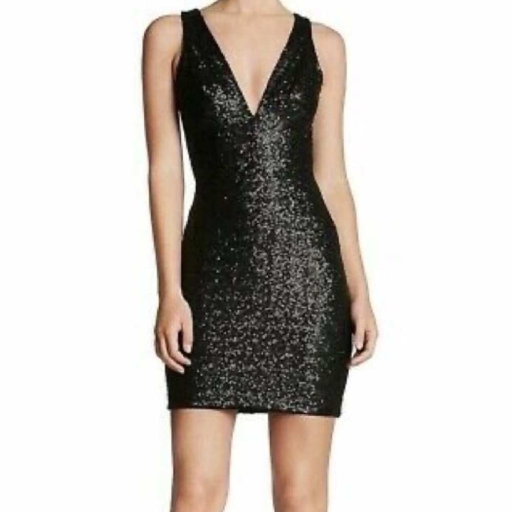Dress the Population |Black Sequin Mini Dress